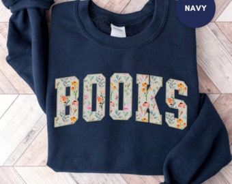 Floral Librarian Sweatshirt Reading Teacher Shirt, Bookworm Shirt, Introvert Shirt, Book Lover Tshirt, Literature Shirt, Banned Books Shirt