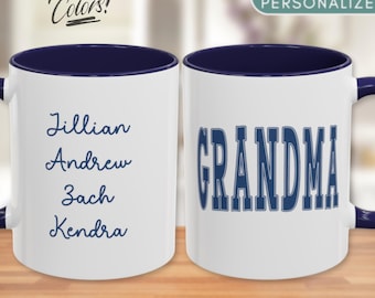 Custom Grandma Coffee Mug, Personalized Grandmother Gift, Grandma Gift, Nana Mug, Gift for Nana, New Grandma Mug, Gigi Mug, Best Grandmother