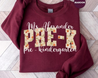Prek Teacher Shirt Strawberry Teacher Sweatshirt, Preschool Teacher Shirt, Custom Teacher Shirt, Teacher Gift, Teacher Appreciation Gift