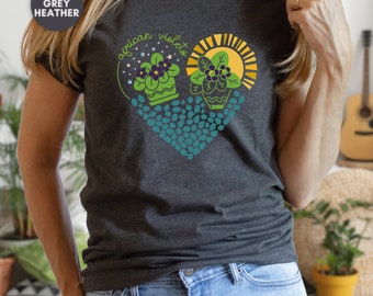Plant Lover Tshirt, Potted Plant Gift, Houseplant Lover Gift,  Plant Shirt, African Violet Shirt, Plant Gifts For Plant Lovers, Heart Shirt