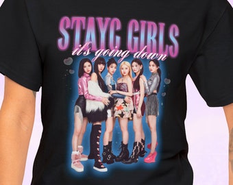 STAYC Girls It's Going Down Retro Bootleg T-shirt - Koszulka K-pop Girl Group - Kpop Merch
