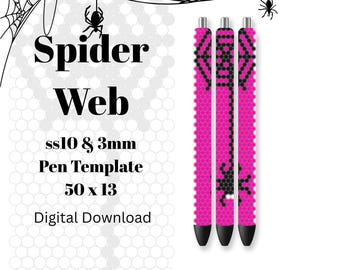Spider Web Pen Template | Rhinestone Template | ss10 and 3mm | InkJoy