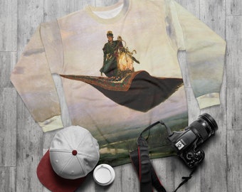 Der fliegende Teppich von Viktor Vasnetsov Sweatshirt, Unisex All Over Print Aesthetic Sweatshirt, Classic Art Sweatshirt