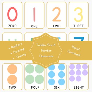 Toddler/Pre-K Number Flashcards