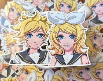 Rin and Len Kagamine Vocaloid Peeker Stickers