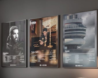 Conjunto De Álbumes De Drake, Su Pérdida, Para Todos Los Perros, Vistas, Cuídate, Nada Era Igual, Más Vida, Cintas De Demostración De Dark Lane, Póster De Hip Hop, Rap