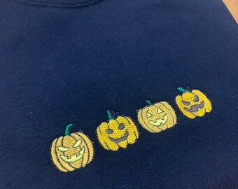 Felpa ricamata Halloween Jack O Lanterns