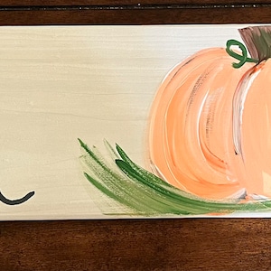 Cartel de calabaza de otoño pintado a mano