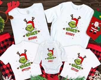 Grinch Christmas  Family Shirt, Grinch Unisex Tee, Mom, Dad, Granpa, Grandma Christmas T-Shirt