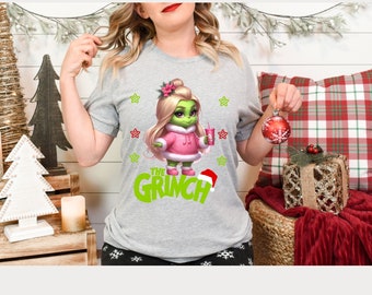 Baby Grinch Girl Tee, Toddler Christmas Shirt, Dr. Seuss Inspired, Cute Kids Clothing, Baby Grinch Girl Sweatshirt, Holiday Gift