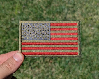USA Flag Subdued Green Patch 4" Wide Patch