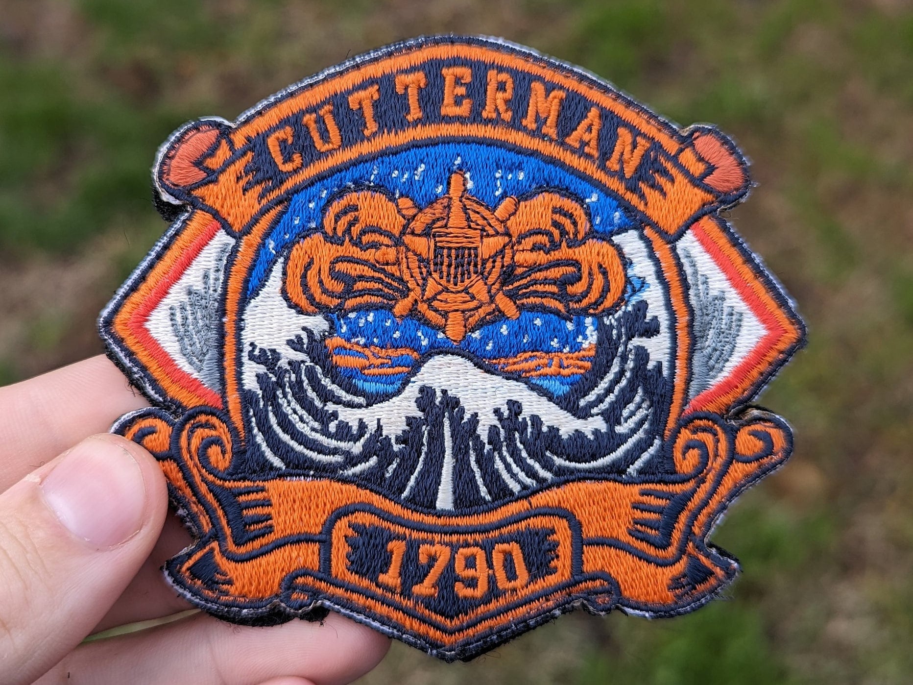 USCG Cutterman Orange and Waves Logo Morale Patch 4 Etsy