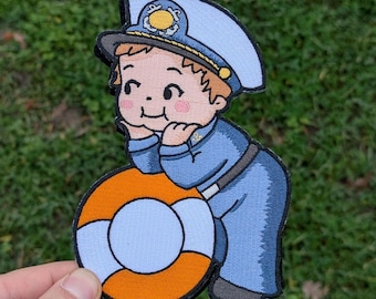 USCG Kewpie Winter Uniform Morale Patch 6" x 4" LARGE