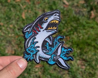 Traditional Tattoo Shark Morale Patch 4"
