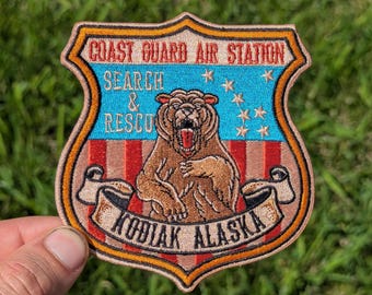 USCG AIRSTA Kodiak American Trad Tattoo 4" Patch