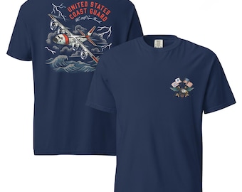 Eagle w/flags  /  USCG HC-130J Herc "Super Hercules"  Heavyweight Shirt