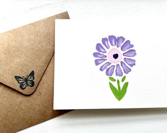 Hand Painted Greeting Card, blank inside, with envelope. 4x6 in size.