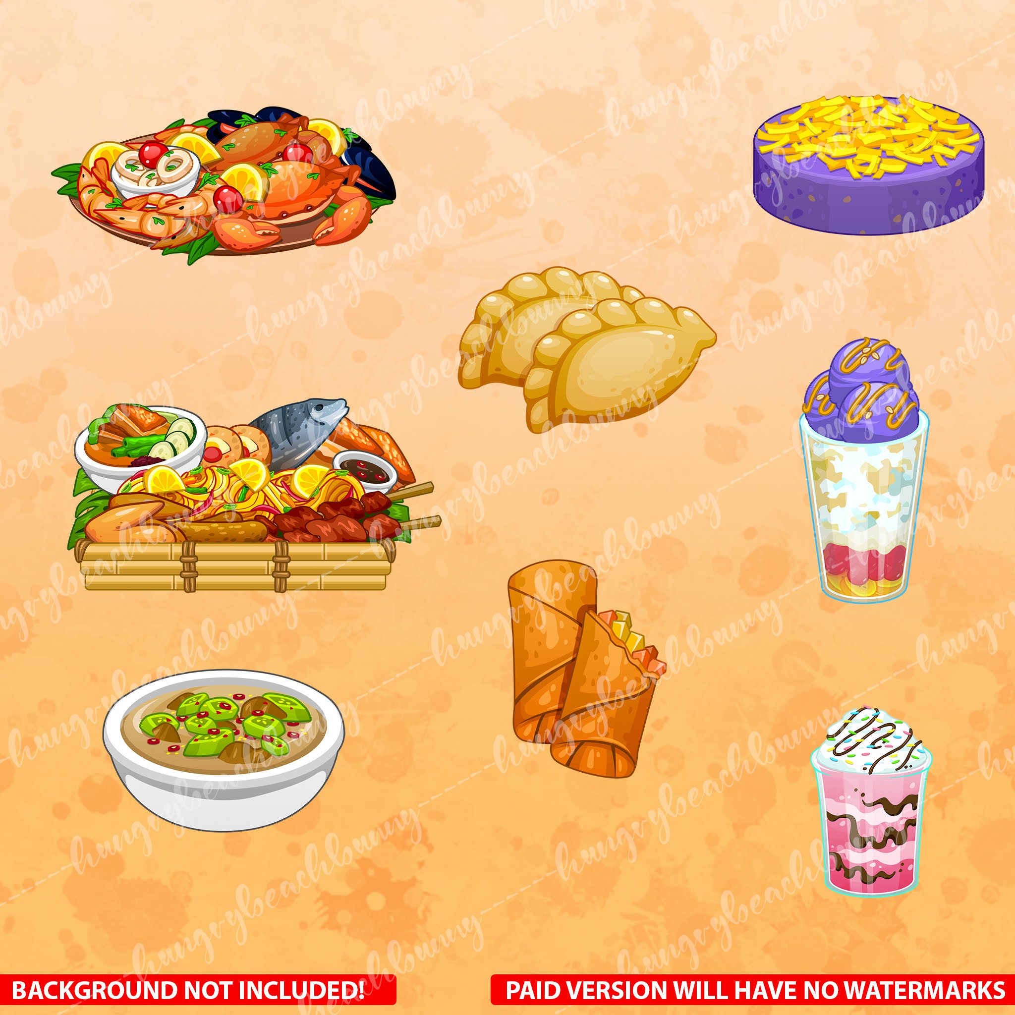 Filipino Bistro Food Clipart: Cafe, Food Art, Sticker, PNG 8 High