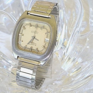 Rare Vintage TOURIST FLATLINE Swiss 7 jewels Quartz Silver Dial Men&#39;s Watch
