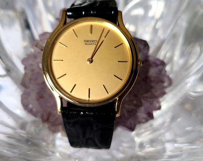 Vintage SEIKO 5E20-7A20 Gold Dial 4 Jewel Quartz Men's Watch - Etsy