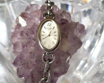 Vintage CITIZEN pulsera de cuarzo banda reloj de mujer