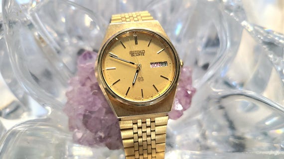 Vintage jaren 80 Seiko SQ 8123 7240 quartz herenhorloge Etsy Nederland