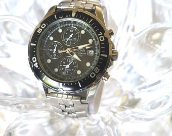 Rare PULSAR Chronograph Alarm Date  Diver 7T62-X068 Men's 42mm Watch