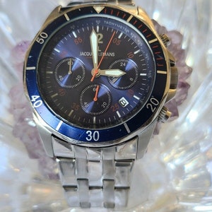 Jacques Lemans 1382 Suzuka Chronograph Swiss Silver Tone  Dial Mens Sport Watch