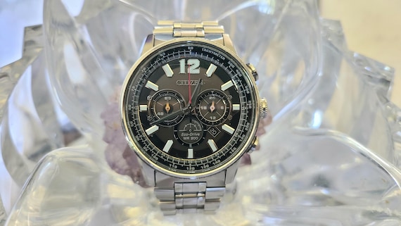 CITIZEN Eco-Drive NIGHTHAWK WR200腕時計 Men's Citizen Ecodrive Nighthawk Chronograph Watch B620-S111692