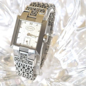LOIS HILL 925 Sterling Silver Swiss Silver Dial Women&#39;s watch (D41)
