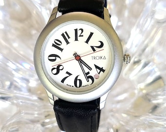 Troika France 2 jewlels Thin Line Quartz Date White Dial Women's Watch