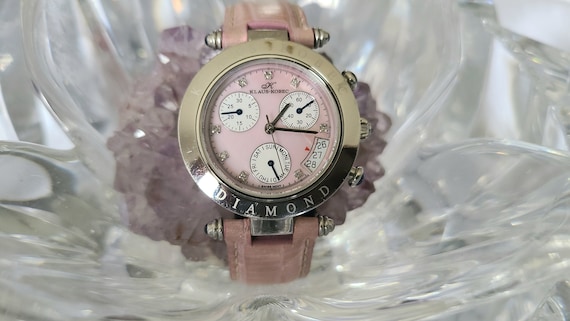 Klaus-kobec Diamond Mother of Pearl Pink Dial Chronograph