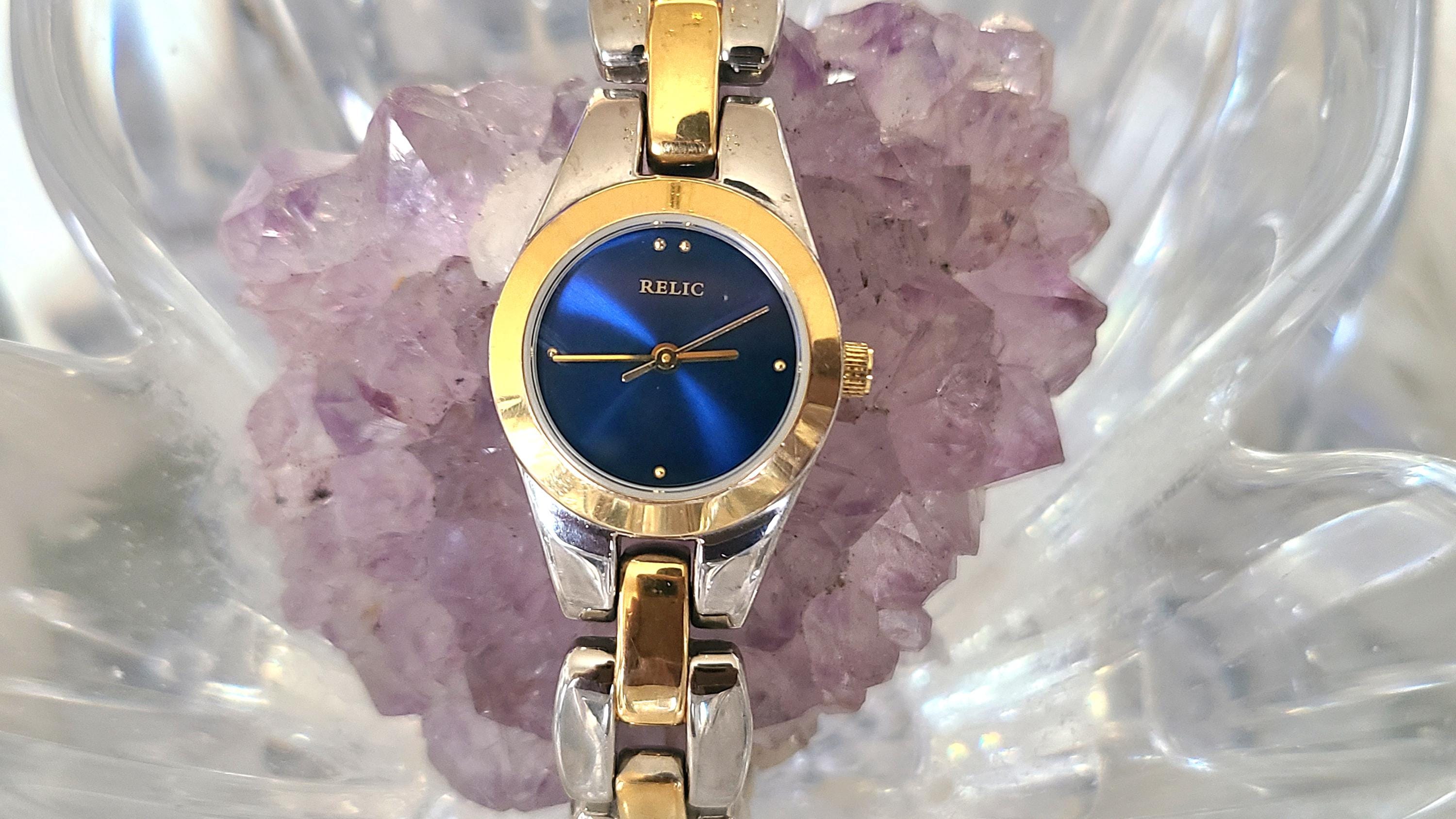Relic by Fossil ZR11597 Women\'s Watch Blue Dial Silver Tone Bracelet Date Quartz Relic Watch Women Silver Tone Date Round Blue | Mercari main image 2