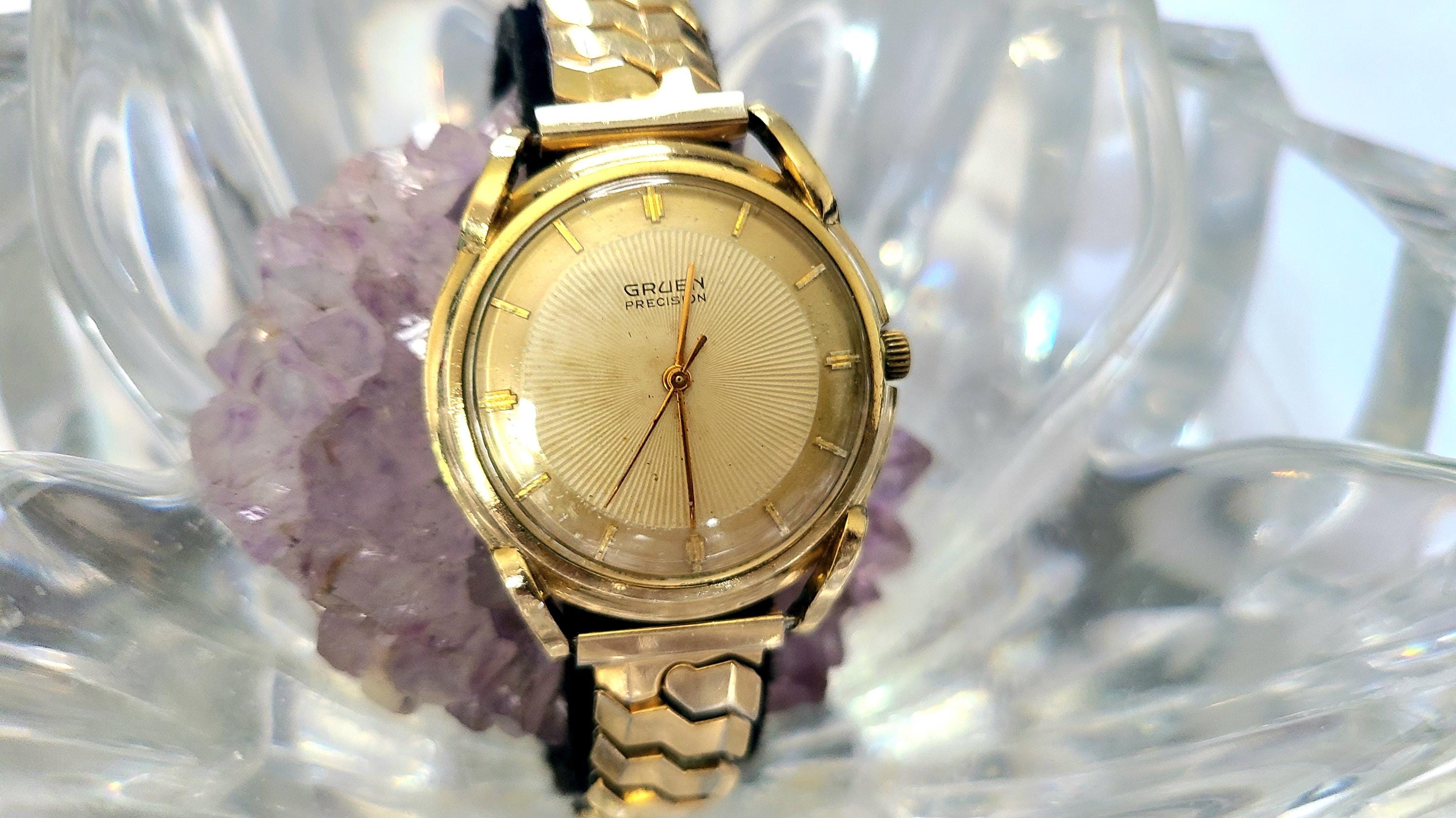 Antique 1950’s Pedre Egyptian Scarab Winding Watch Rare Vintage Gold Tone Watch with Scarab Carved Multi-Stones  main image 2