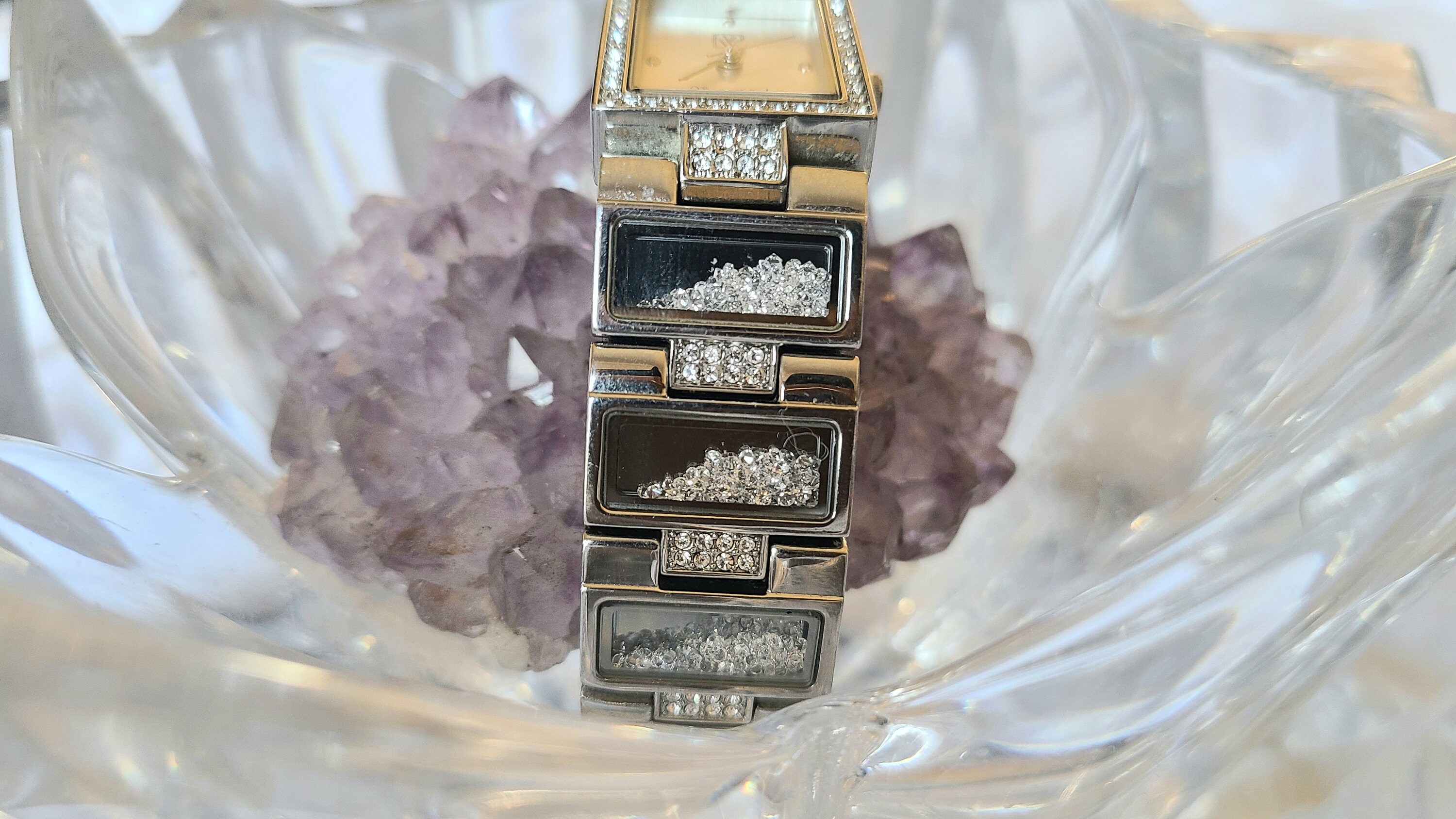 Victoria Wieck Floating Crystals Silver Tone Womens Watch - Etsy
