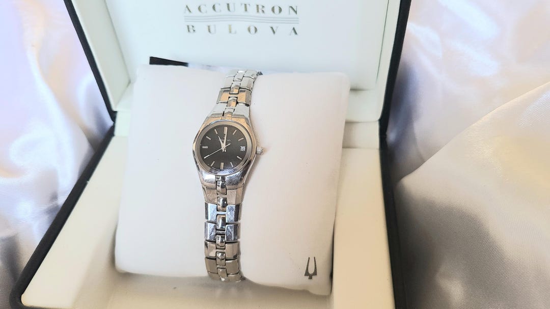 Buy Bulova Accutron Jewel Swiss Quartz Silver-tone Black Dial Women's  Watch Online in India