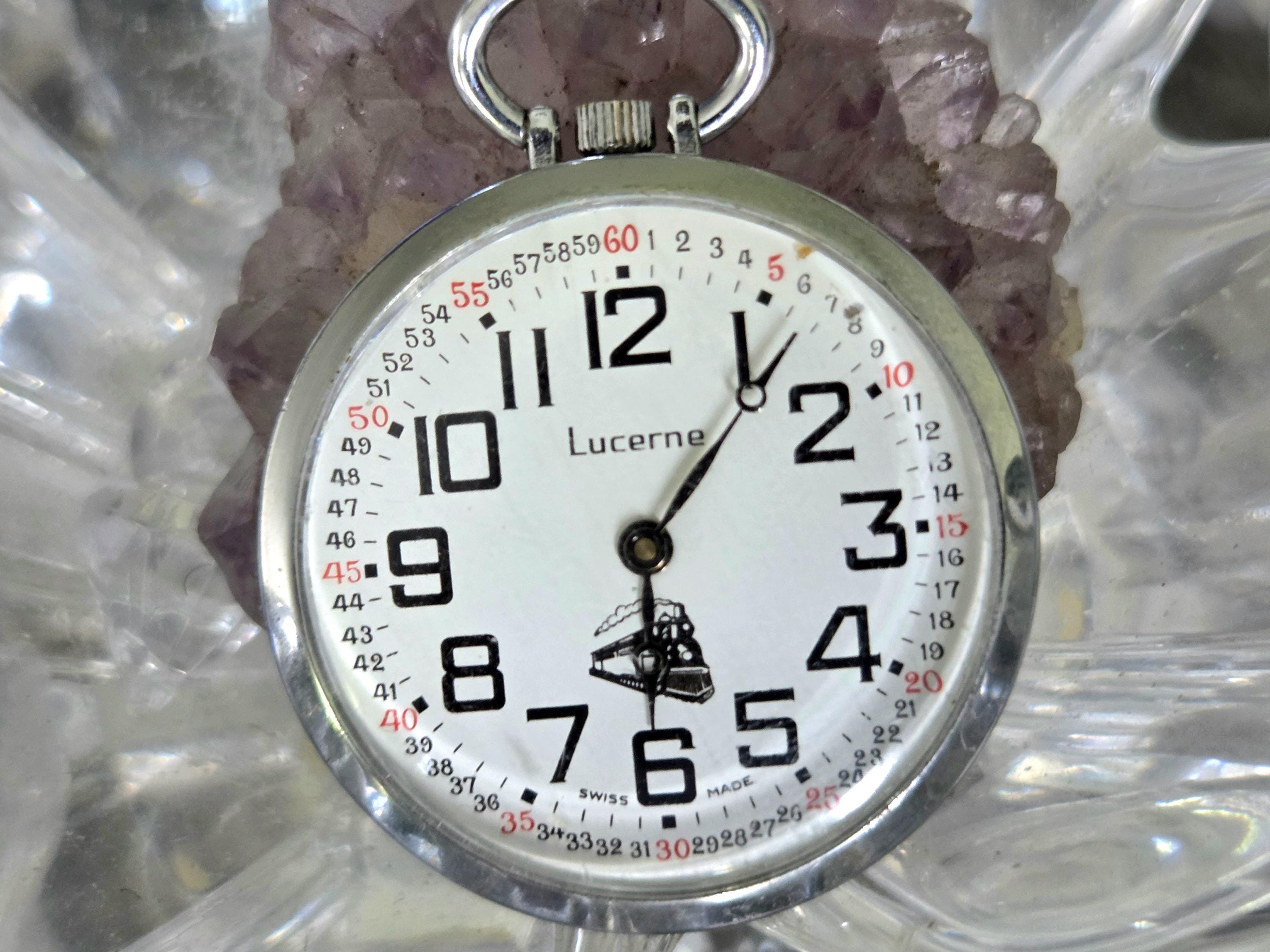 Lucerne Vintage 43mm Train Case Mechanical Wind 70s Pocket  display picture 2