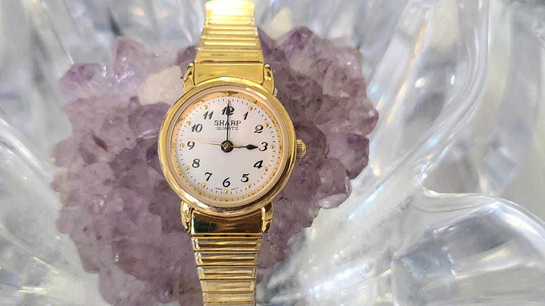 Vintage Sharp 24mm White Dial Gold Tone Women's Watch - Etsy