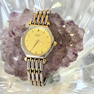 Vintage Bulova Two Tone 4 Jewel Quartz Women&#39;s Watch