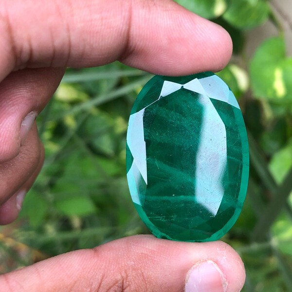 AAA Lab Created Emerald | Hydrothermal Emerald | Oval shape Quality | Various Sizes | Faceted Loose gemstone Duplat Gems Stone