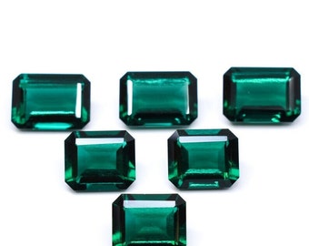Lab Grown Zambia Emerald Dark Green Faceted Octagon 10x12mm 10x14mm 12x16mm Loose Gemstone PriceLessIndiangems