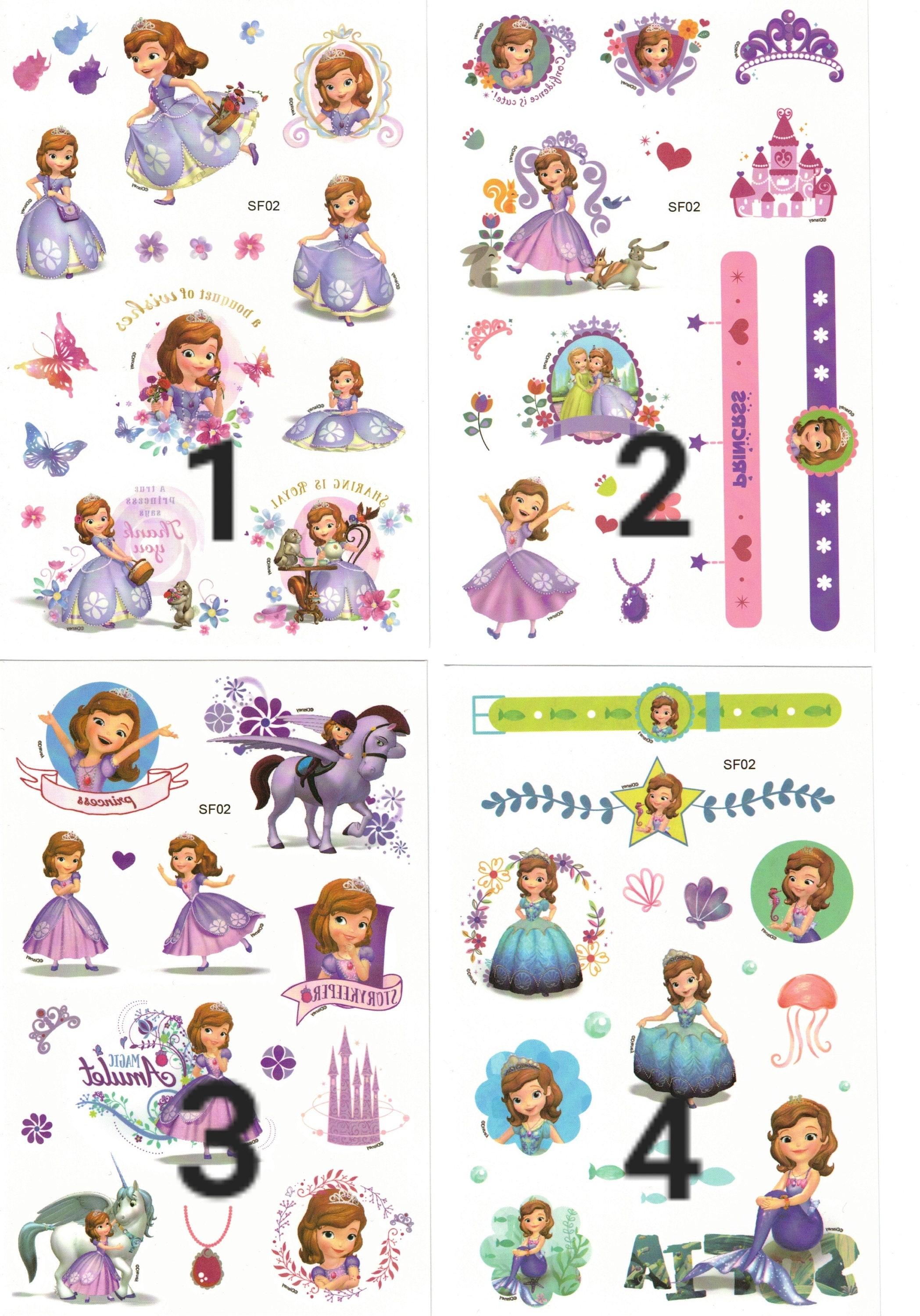 Temporary Tattoo Disney Princess Temporary Tattoo Gift for Etsy
