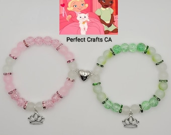Set of 2 Matching Cartoon Bracelets Tiana and Lottie