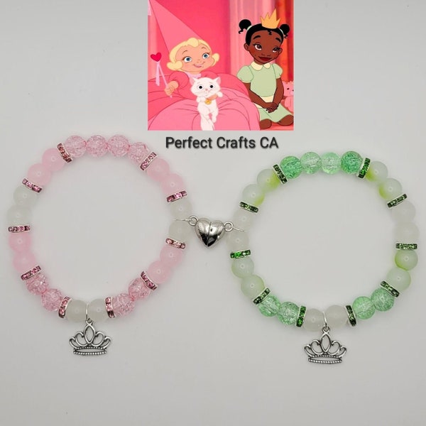 Set of 2 Matching Cartoon Bracelets Tiana and Lottie