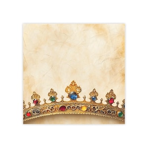 Crown Jewels Post-it® Note Pads - designer - medieval, bejeweled regal crown, sticky notes, gift for medieval lover, c1 - 50 sheets, 2 sizes