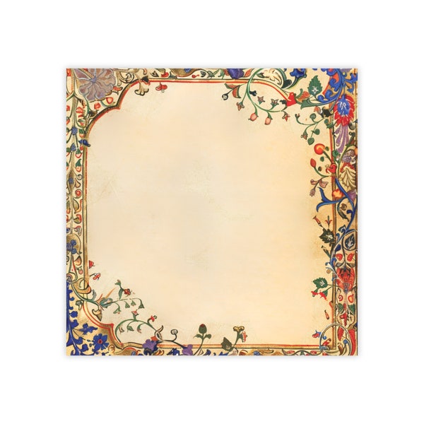 Medieval Garden Post-it® Note Pads - Designer - illuminated parchment, sticky notes, gift for medieval lovers, m7 - 50 sheets, 2 sizes