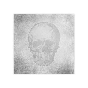 Spooky Skull Post-it® Note Pads - designer - black white gray goth, bones, holidays, macabre magic, gift for notetaker - 50 sheets, 2 sizes