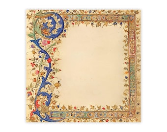 Medieval Post-it® Note Pads - designer - illuminated manuscript, parchment, sticky notes, gift for medieval lover, m4 - 50 sheets, 2 sizes