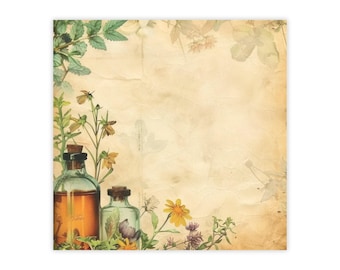 Blocs de notas Apothecary Post-it® - hierbas, botellas, pociones, caprichos, wiccan, cocina cottagecore, regalo para tomadores de notas - 50 hojas, 2 tamaños