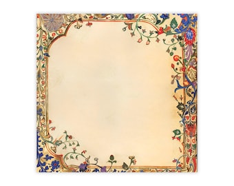 Blocs de notas Medieval Garden Post-it® - diseñador - pergamino iluminado, notas adhesivas, regalo para amantes medievales, m7 - 50 hojas, 2 tamaños